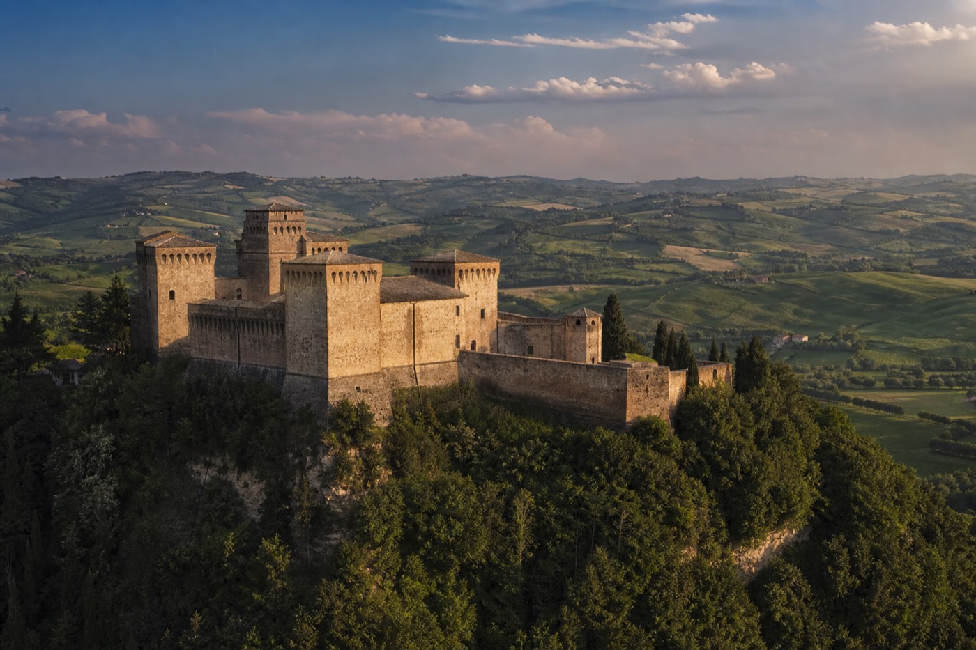 Castello di Torrechiara, a 15th-century hilltop castle in the hills south of Parma